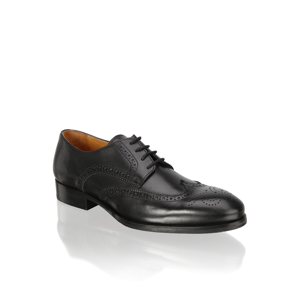 Kalman & Kalman koža Elegantná šnurovacia obuv čierna