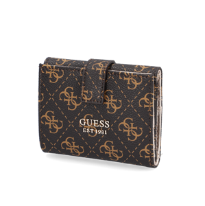 GUESS TYREN Petite Trifold hnedá